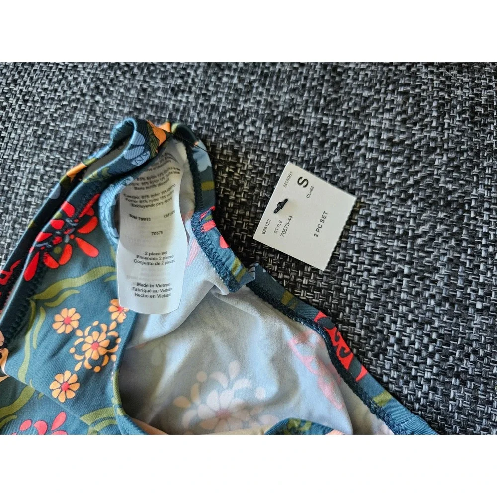 A Pea in the‎ Pod Maternity Tankini Set Small Teal Floral NWT 50+ UPF Ruched